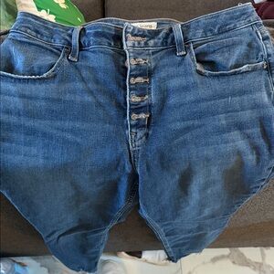 M Jeans Button-Fly Dark Blue Denim Jeans Short